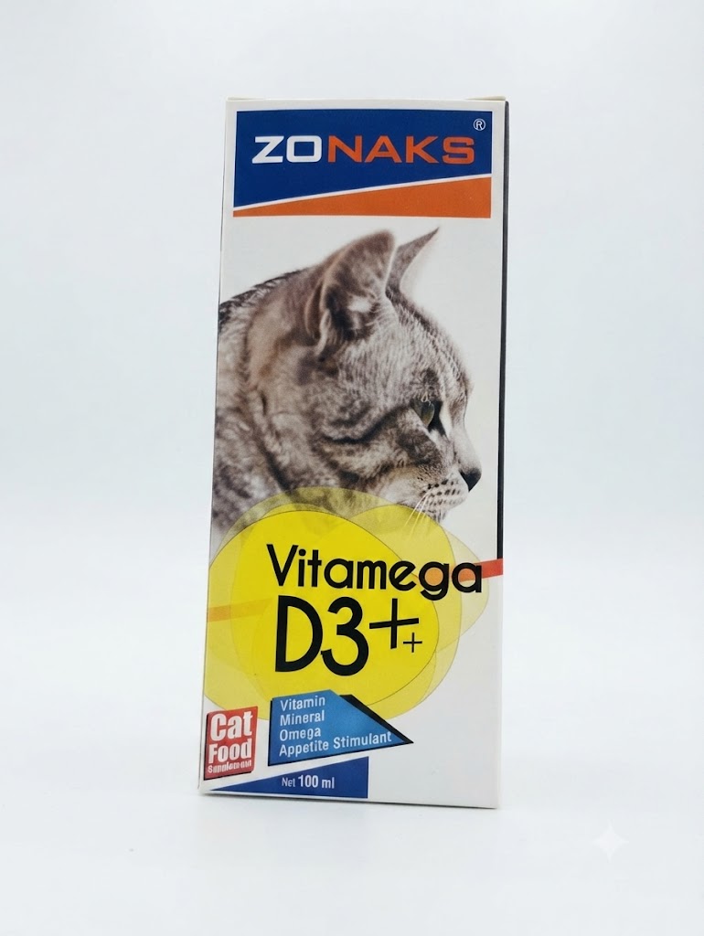 Zonaks Vitamega D3  Kediler İçin Vitamin ve Omega Destekli 100 ml